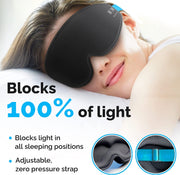 100% Blackout Sleep Masks for Women & Men - Zero Eye Pressure Eye Mask for Sleeping -Our Halo Sleep Mask Includes a Storage Pouch- Black Eye Mask for Travel or Blindfold