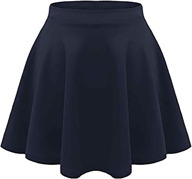 Women'S Plain Skater Skirt Basic A-Line Stretchy Flared Mini Flowy Skirt Multiple Colours plus Size Curve 8-22
