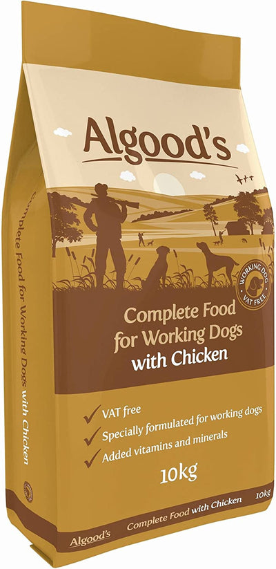 Algoods Working Dog Food Complete Dry Dog Food Chicken Flavour, 10 Kg