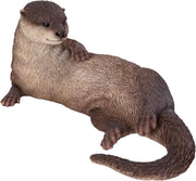 Realistic Laying Otter Resin Home Garden L:Awn Decoration Ornament Statue RL-OTTL-B