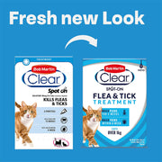 Clear | Spot on Flea Treatment for Cats & Ferrets | Kills Fleas & Ticks | Fast Control, 15 Week Protection | (3 Pipettes)