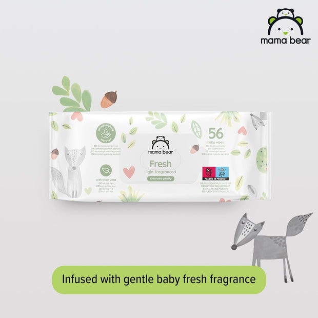 Amazon Brand -  Fresh Lightly Fragranced Baby Wipes, 1008 Count (18 Packs of 56), Packaging May Vary