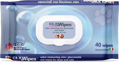 - CLX Wipes - Dog Wipes Antibacterial + Antifungal - Pet Cat & Dog Grooming Wipes for Cleaning Ear, Eye, Paw & Bums - Dog Cleaning Wipes - 40 Wipes