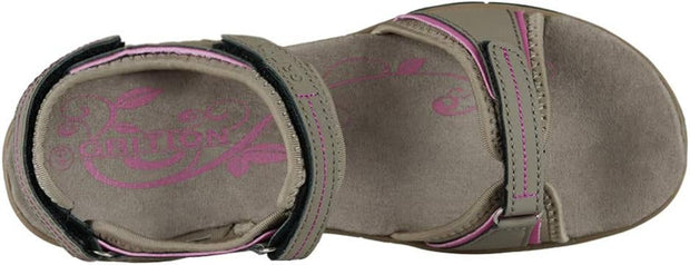 Women Hiking Sandals, Girls Outdoor Sport Water Shoes Summer Flat Cross-Tied Sandals Open Toe Adjustable Hook and Loop Walking Shoes Black Pink Gray Sand